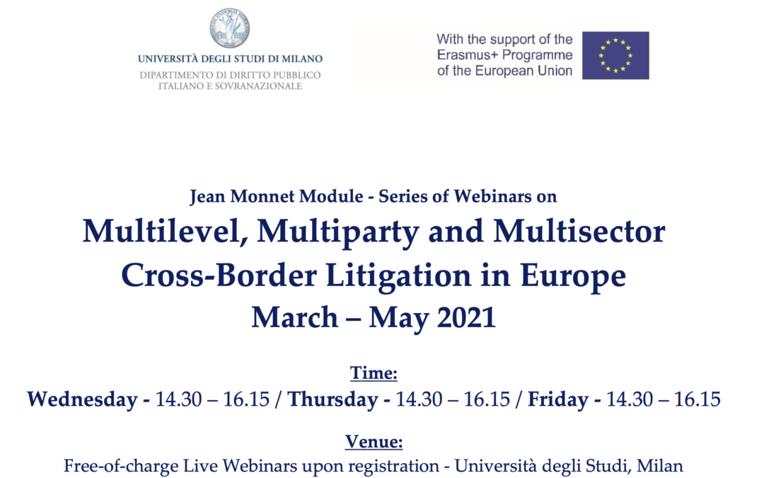 Litigating cross-border financial law disputes in Europe, 23/4/21 — Webinaire du module Jean Monnet